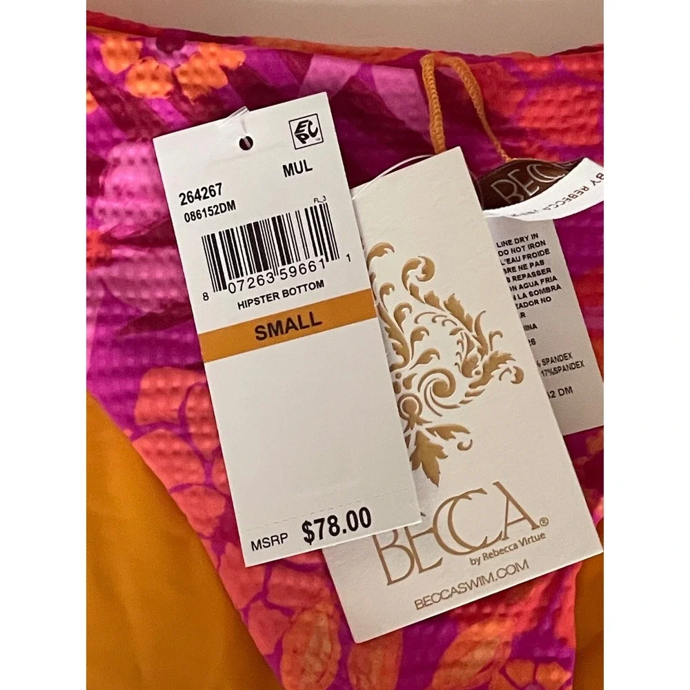 BECCA Copacabana Mira Halter Bikini Top and Copacabana Hipster Bottom Size Small